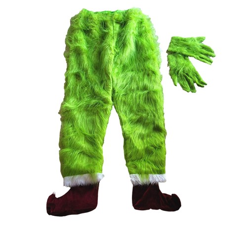 Disfraz de Halloween Monstruo Verde Peludo Grande Adulto con Máscara Significa Traje de Santa - Imagen 12 de 22
