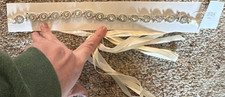 David's Bridal Pave Circle Sash Silver Ivory Bridal Belt
