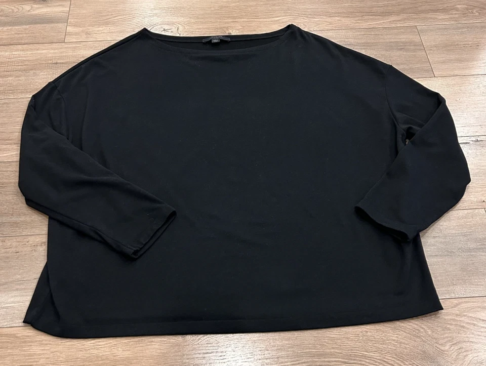 Camiseta All Saints Rita Para Mujer M Negra Hombro Caído Diseñador Talla Grande Manga Larga Foto 2 de 4