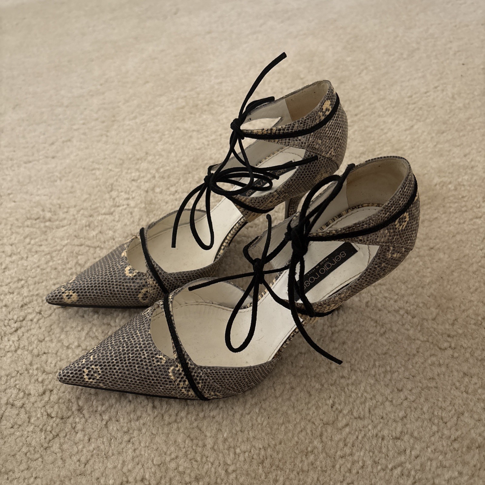 SERGIO ROSSI 100% Python Authentic Heels Sz 5.5 - image 1