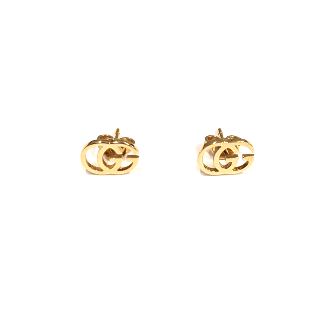 Gucci 18K Yellow Gold GG Running Stud Earrings Retail: $745 New