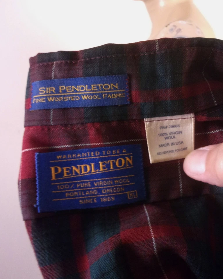 vintage EUC Sir Pendleton Tartan Dress Shirt 100% Wool USA made XL - Image 4 of 4