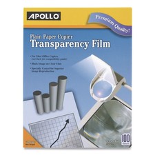 Apollo VPP100CEA Plain Paper B/W Transparency Film Letter Clear 100/Box