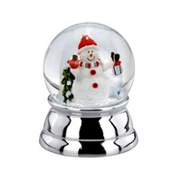 Mini Schneekugel 6.5XØ 5 Cm Traumkugel Schneemann Versilberte Deko SchüTtelkugel