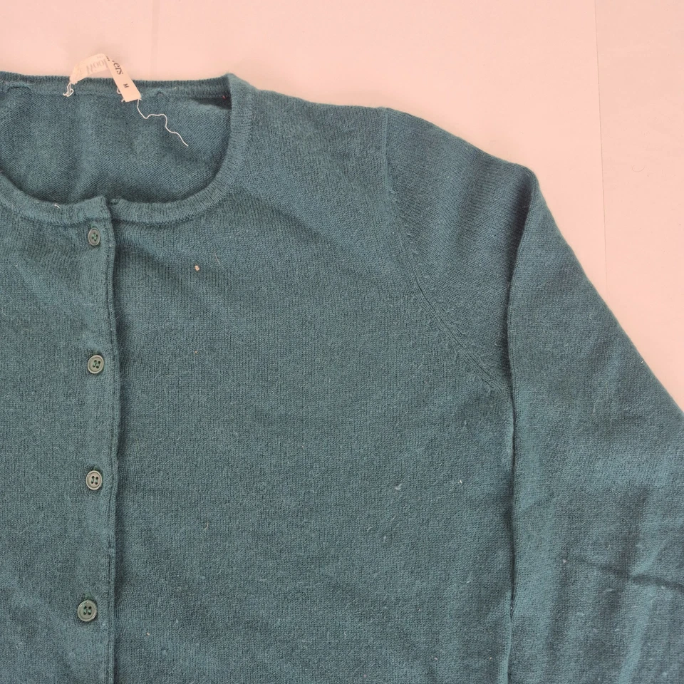 Cárdigan WOOLOVERS Medio Verde Mujer Lana Merino Cachemira Cuello Redondo Tejido Foto 4 de 4