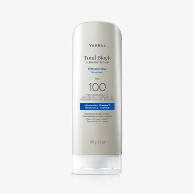 Total Block JUMBO Sunscreen SPF100 4.9Oz Protector Solar Hidratante by YANBAL