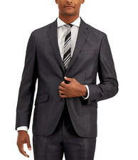 Kenneth Cole Reaction Gun Metal Grey 2 Piece Suit 40R 33W Perfomance Fabric