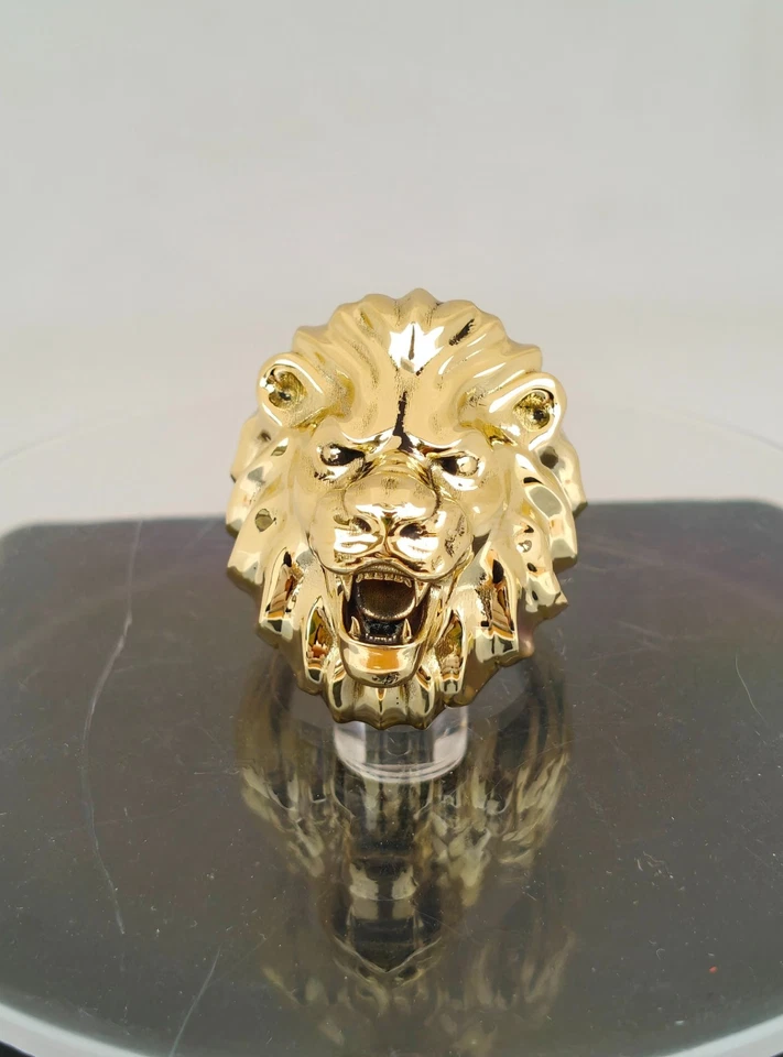 Anillo de tigre hecho a mano, anillo de cabeza de tigre blindado de latón para animales salvajes, amante de los animales Foto 3 de 4