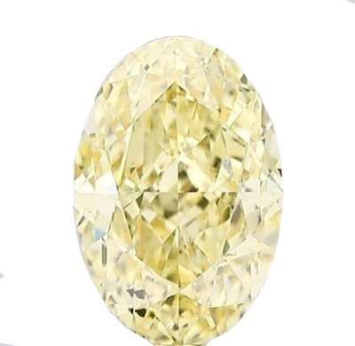 Lab-Grown CVD Diamond 6X4 mm Oval cut Yellow , IF Clarity, Certified Diamond