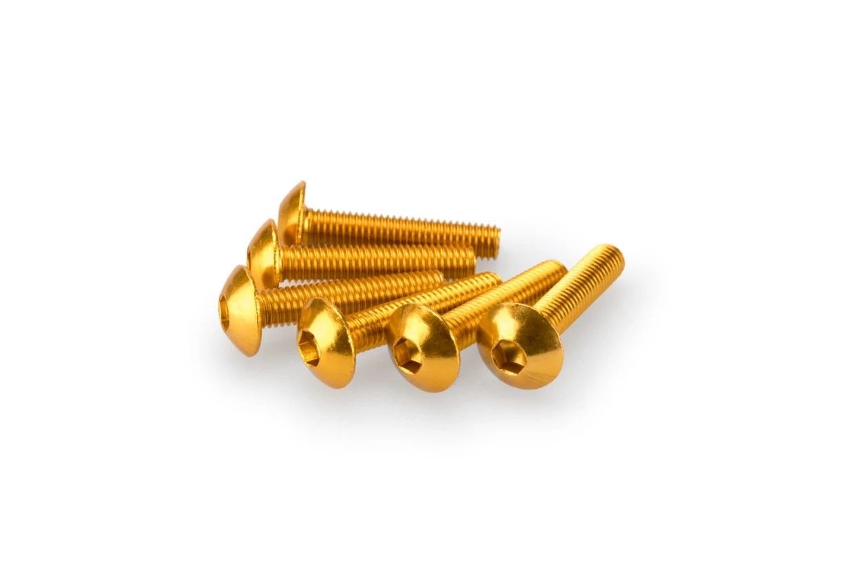 Puig Yellow M5 Domed Screws 25mm x 6