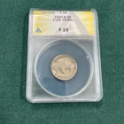 1937 d 3 legged buffalo nickel ANACS F15