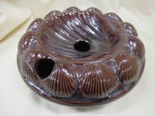 19th Century Treacle Glazed Rockingham? Pottery Scallop Shell Spittoon