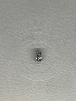 Original Retired Pandora Line and Dot Barrel Charm 925 ALE