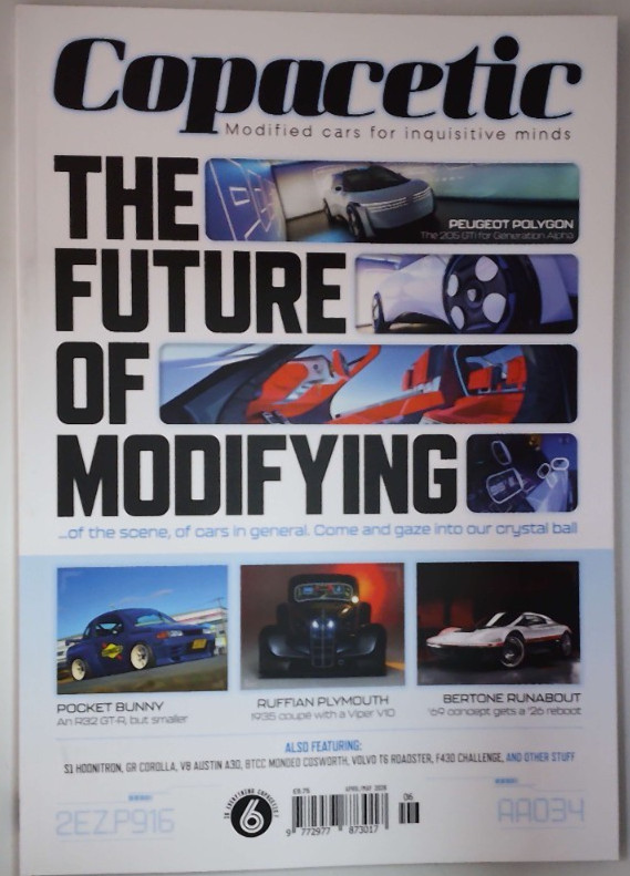 Copacetic magazine April/May 2026 The Future of Modifying + '35 Ruffian Plymouth