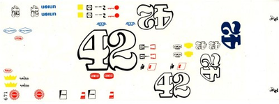 #ad #ad Fred Cady #671 #42 All American Racers 1970 Dan Gurney 1:24th. or 1 25th. Decal $9.00