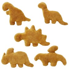 Isaacalyx 5 Packs Dino Nugget Pillow Plush, Soft Dinosaur Small, 5 Pcs