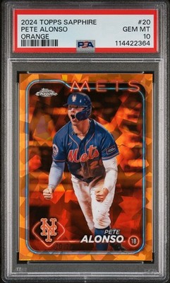 PSA 10 PETE ALONSO 2024 Topps Chrome Sapphire Edition ORANGE #20/25 
