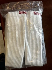 5 PAIRS - HI-RISE SOCKS  - Snap-On Crew Socks Men's WHITE - LARGE ~ FREE SHIP ~