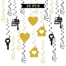 20 PCS Welcome Home Hanging Swirl Decorations Glitter Ceiling Streamers Party