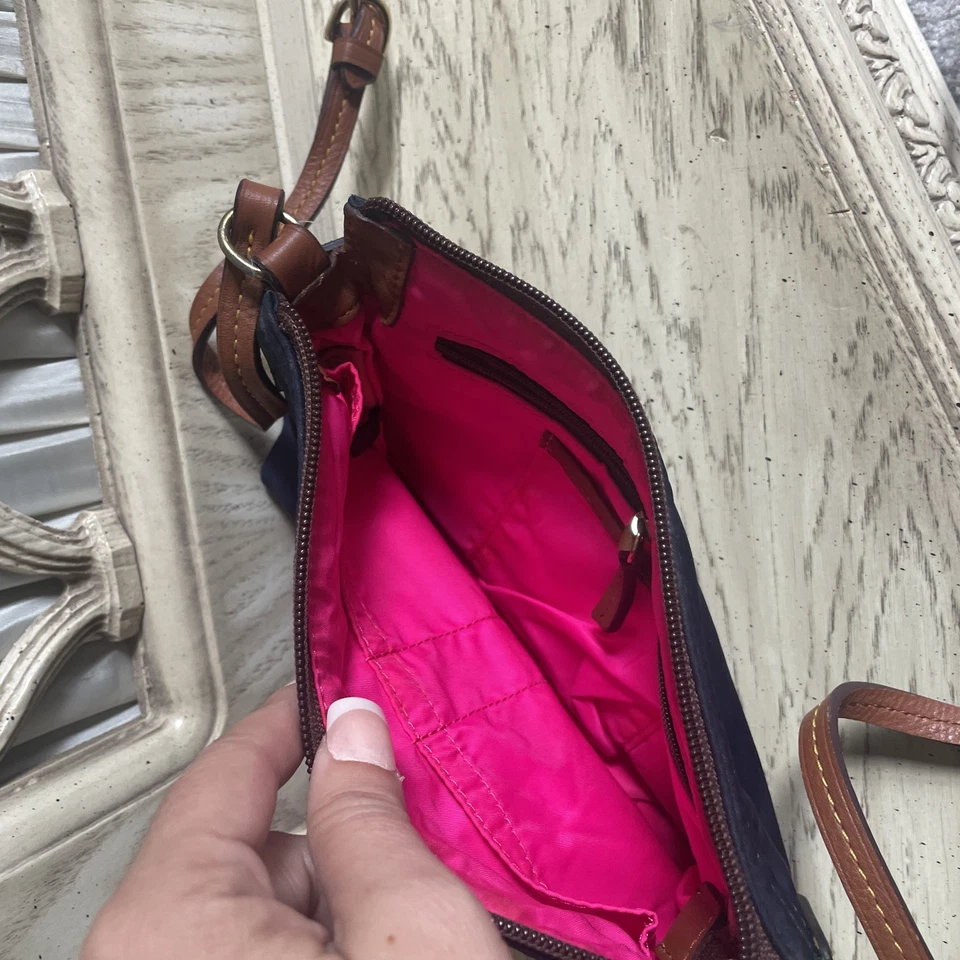 Bolso de hombro Dooney Bourke Baguette Pouchette para mujer azul nailon cuero Foto 4 de 4