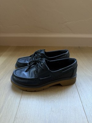 Sperry Wells Boat Shoe Loafer Black Womens Size 6 36