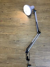 Vintage Drafting Lamp Swing Arm Adjustable Articulating Clamp Mount Pink Works