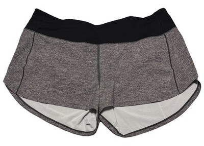 Lululemon Speed Up Shorts Size 10 Heather Lux Gray Black Athletic Stretch Run
