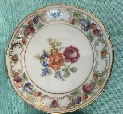 Vintage Bavarian Schumann Arzberg Germany Small Trinket Dish Gold Trim Lot Of 2