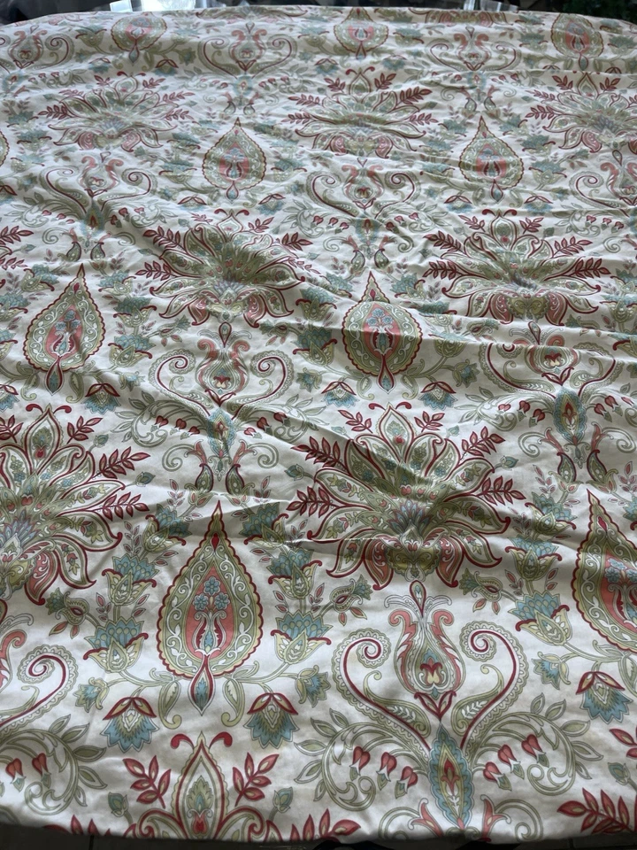 Funda nórdica Raymond Waites coral aguamarina verde satén algodón floral con cordón 90x102 Foto 4 de 4