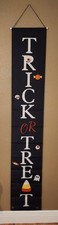 Halloween Door Banner Set 2pc Outdoor Porch Front Hanging Sign Trick Treat Witch