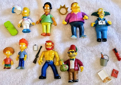 #ad The Simpsons Lot OF 8 Figures Acces Interactive Action Figures Playmates 2002 $54.99