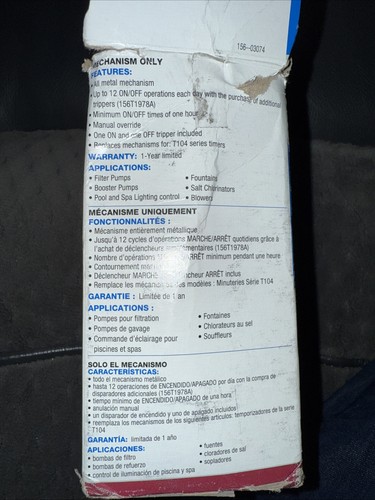 Interruptor de tiempo mecánico Intermatic T104M 208-277V mecanismo 24 horas WG1573-5E - Imagen 2 de 8