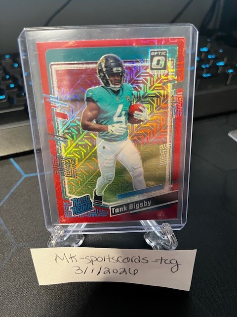 2023 Panini Donruss Optic - Rated Rookie Tank Bigsby #252 Red Mojo Prizm (RC)