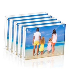 Acrylic Picture Frame 4x6,Clear Freestanding Double Sided 20mm 4x6  5 Pack 