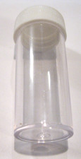 Small Plastic Cylinder Vial with Screw On Tops for Pills Jewelry etc.
