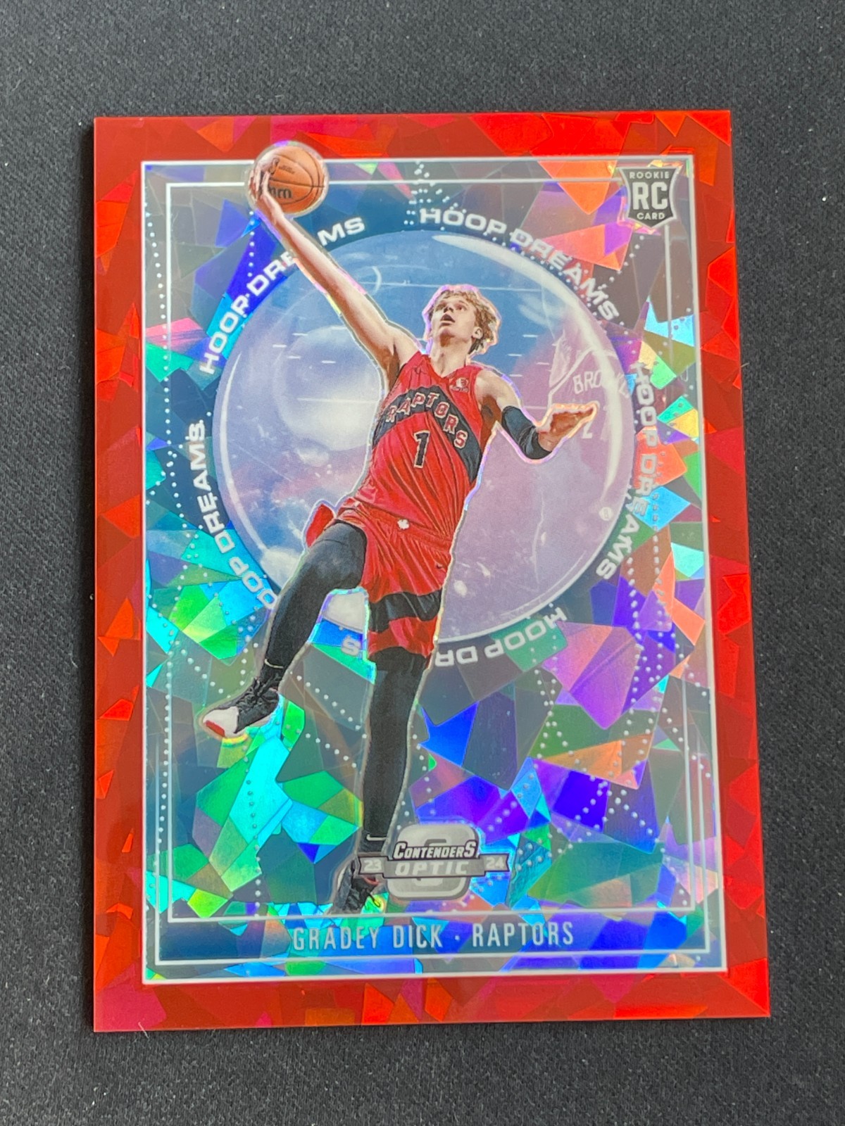 Gradey Dick 2023-24 Panini Contenders Optic RC Hoop Dreams Red Ice 165/175 #20