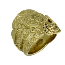 Gents 9ct Yellow Gold Saddle Ring - Size Z+1