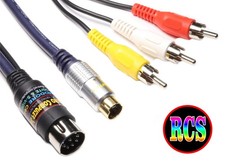 Commodore C64, C128 High Quality S-VIDEO & Composite Video Cable TV Lead, Cord