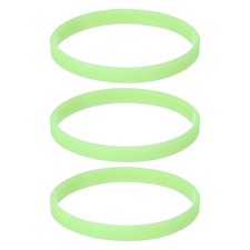 3pcs Plain Silicone Wristbands 7 Inch Circumference 1/4 Inch Width, Light Green