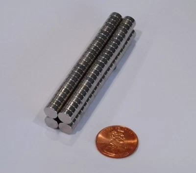 MAGNET UNIVERSE 2 PAIR (4) Brand New Neodymium Magnets N50 Grade 7mm x 3mm Round Discs (1/4")