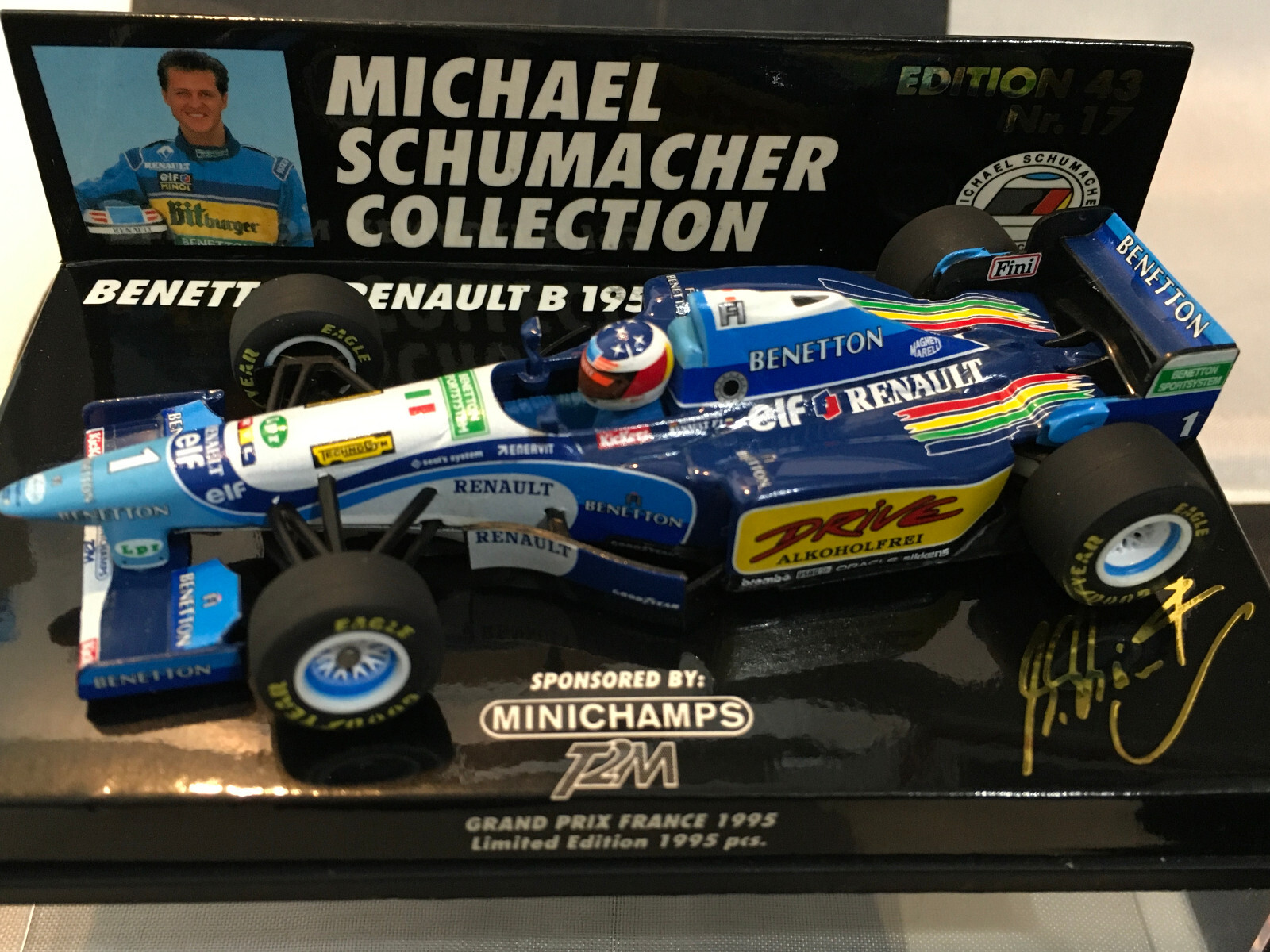 1:43 Minichamps Michael Schumacher Benetton B195 French GP 1995 MSC #17 V.RARE