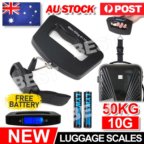 Portable Electronic Digital Luggage Scale Travel 50KG Handheld Suitcase 10G