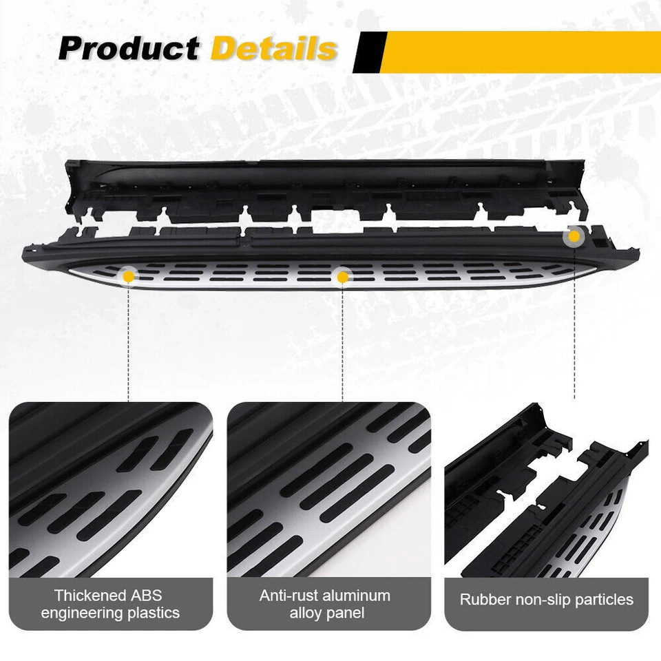 estriberas de 500 lb peldaños laterales para Mercedes Benz GLE W167 2020-2025 barra Nerf Foto 4 de 4