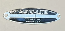 Vintage Auto-Lite Starter Tag w/ (2) Rivets NOS Metal Data Tag Badge Plate