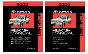 2000 Toyota 4Runner Shop Service Repair Manual Book Engine Drivetrain