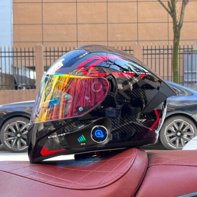 Bluetooth Full Face Motorcycle Motor Helmet With High Definition Camera Recorder