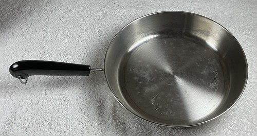 Vtg Revere Ware 10” Skillet Fry Pan Stainless Steel w/Lid Clinton ILL USA EUC - Picture 9 of 17