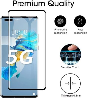 2X 3D Schutzglas Glasfolie für Huawei Mate 40 Pro Hartglas Display Curved 9H