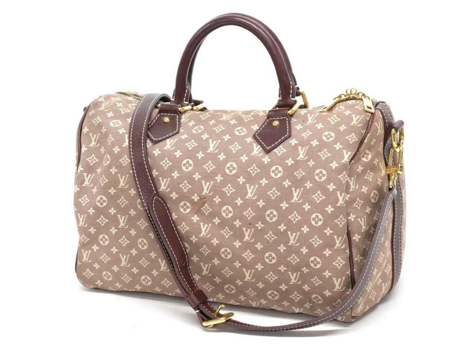 Louis Vuitton Sepia Monogram Mini Lin Idylle Speedy Bandouliere 30 with Strap