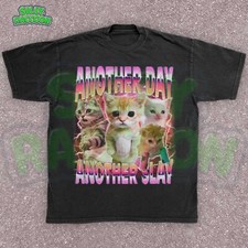 Funny Cat Men Women T-shirt, Another Day Another Slay, Sarcastic Meme Shirt